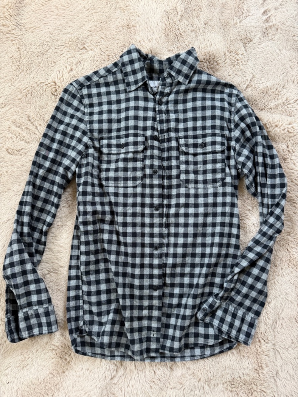 Men's Goodfellow Co. Black & Gray Check Flannel Shirt